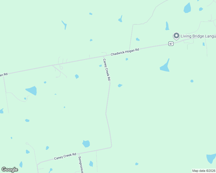 map of restaurants, bars, coffee shops, grocery stores, and more near Caney Creek Road in Chappell Hill