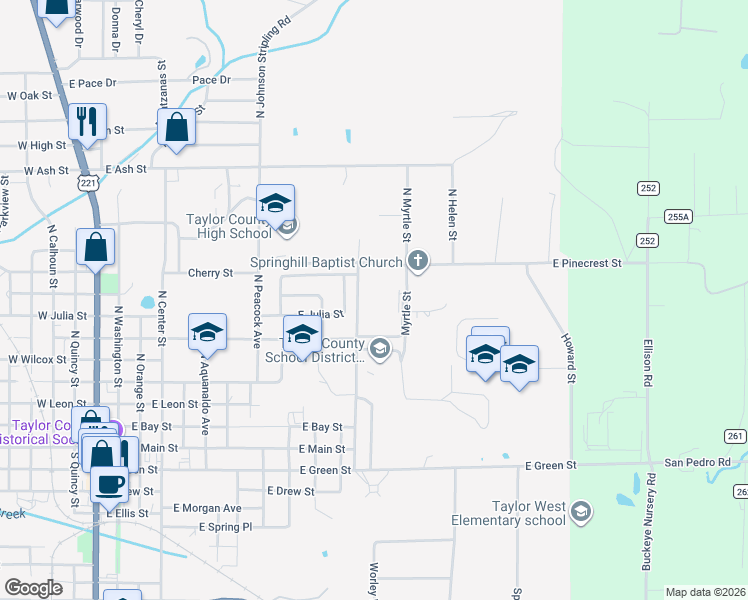 map of restaurants, bars, coffee shops, grocery stores, and more near 400 North Clark Street in Perry