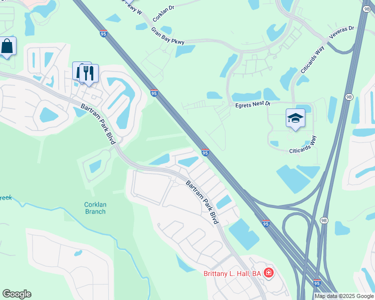 map of restaurants, bars, coffee shops, grocery stores, and more near 7014 Coldwater Drive in Jacksonville