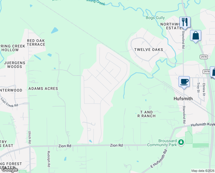 map of restaurants, bars, coffee shops, grocery stores, and more near 12511 Sherborne Castle Court in Tomball