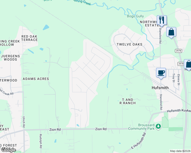 map of restaurants, bars, coffee shops, grocery stores, and more near 12506 Beddington Court in The Woodlands