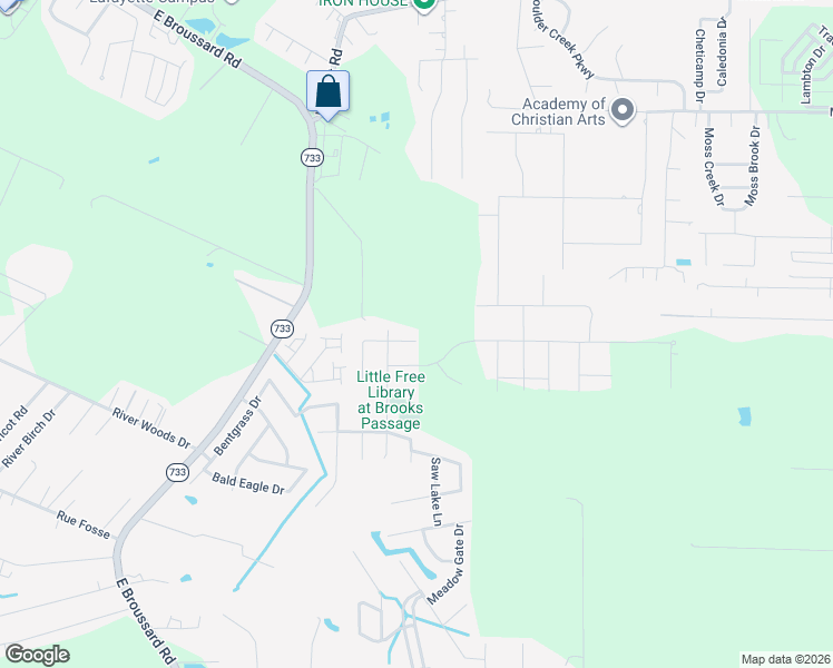 map of restaurants, bars, coffee shops, grocery stores, and more near 205 Range Drive in Lafayette