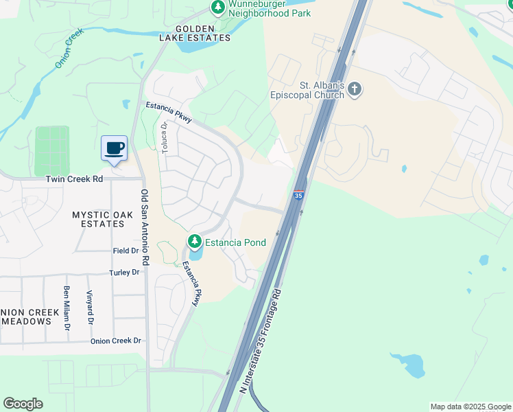 map of restaurants, bars, coffee shops, grocery stores, and more near 822 Camino Vaquero Parkway in Manchaca
