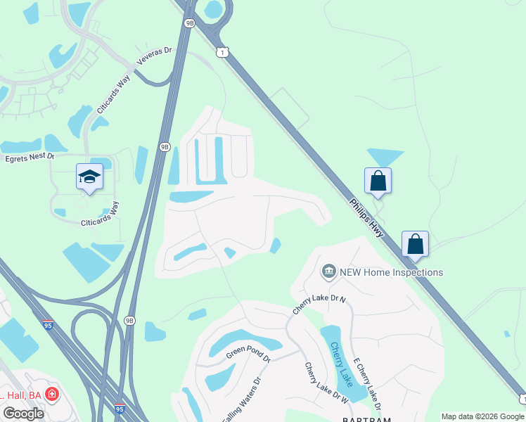 map of restaurants, bars, coffee shops, grocery stores, and more near 6036 White Tip Road in Jacksonville