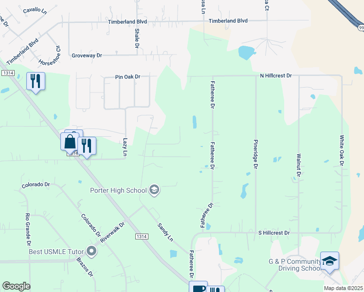 map of restaurants, bars, coffee shops, grocery stores, and more near 19973 Darlene Lane in Porter