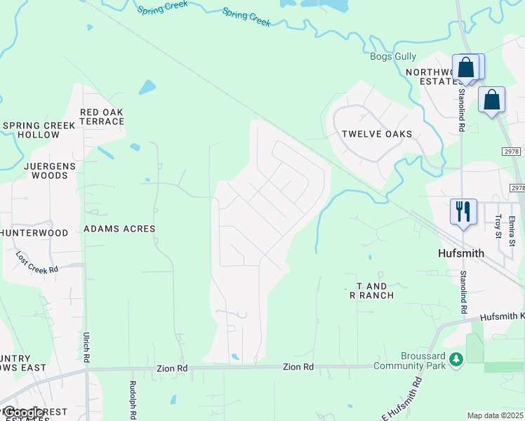 map of restaurants, bars, coffee shops, grocery stores, and more near 12523 Beddington Court in The Woodlands