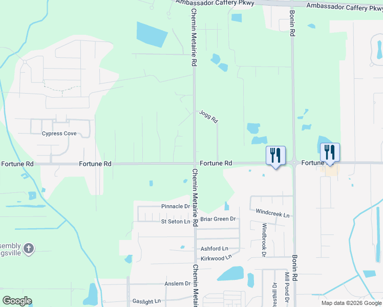 map of restaurants, bars, coffee shops, grocery stores, and more near 628 Chemin Metairie Road in Youngsville