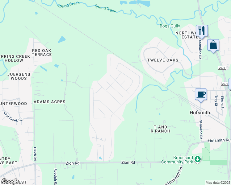 map of restaurants, bars, coffee shops, grocery stores, and more near 12523 Beddington Court in The Woodlands