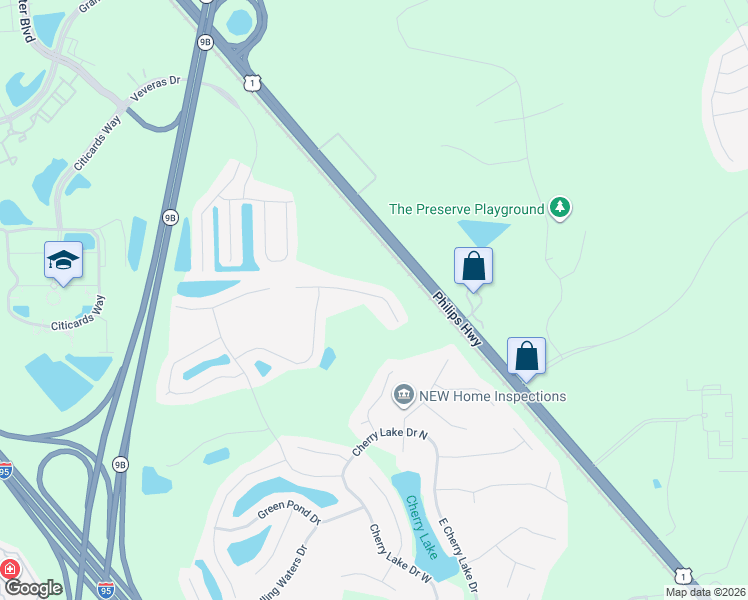 map of restaurants, bars, coffee shops, grocery stores, and more near 6140 White Tip Road in Jacksonville