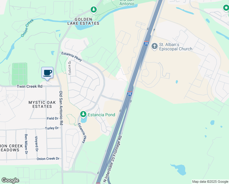 map of restaurants, bars, coffee shops, grocery stores, and more near 820 Camino Vaquero Parkway in Austin