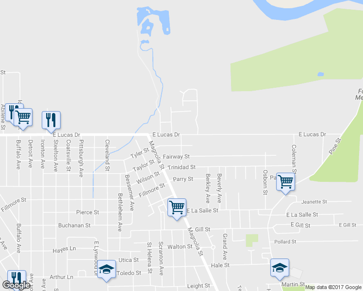 map of restaurants, bars, coffee shops, grocery stores, and more near 4698 Windsor Drive in Beaumont