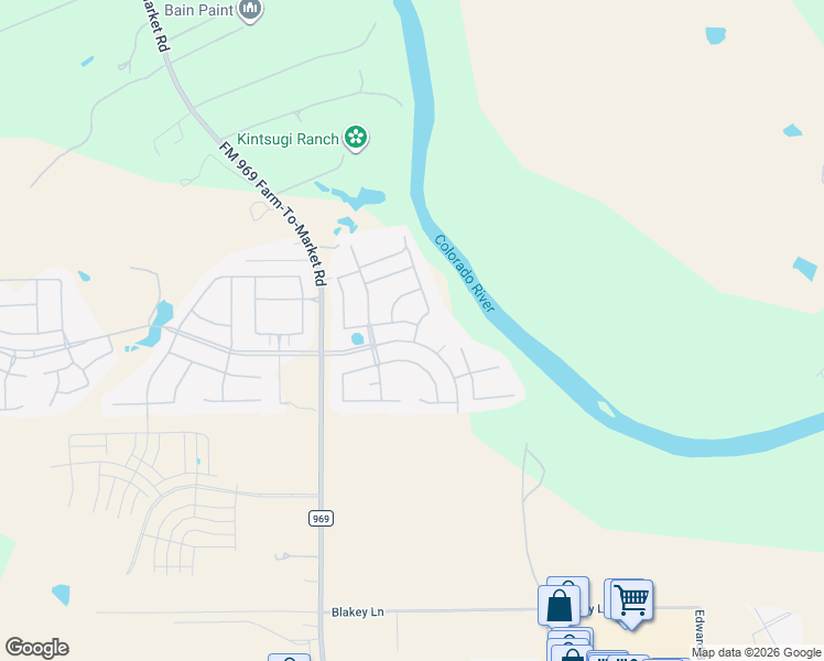 map of restaurants, bars, coffee shops, grocery stores, and more near 128 Patrick Herndon Drive in Bastrop