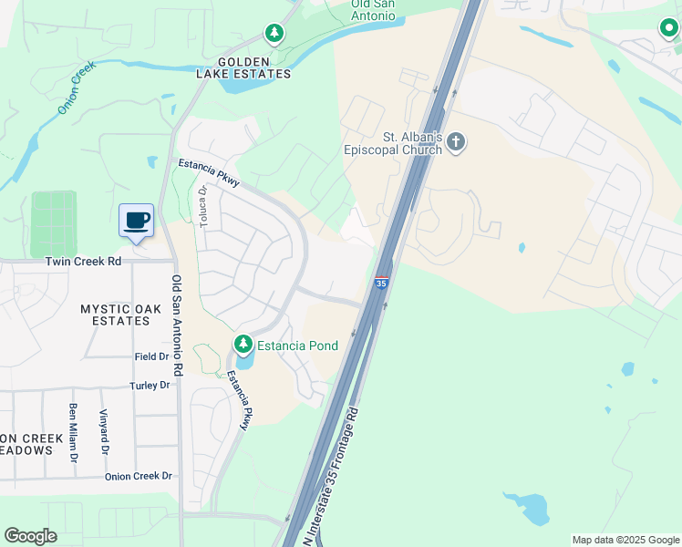 map of restaurants, bars, coffee shops, grocery stores, and more near 820 Camino Vaquero Parkway in Austin