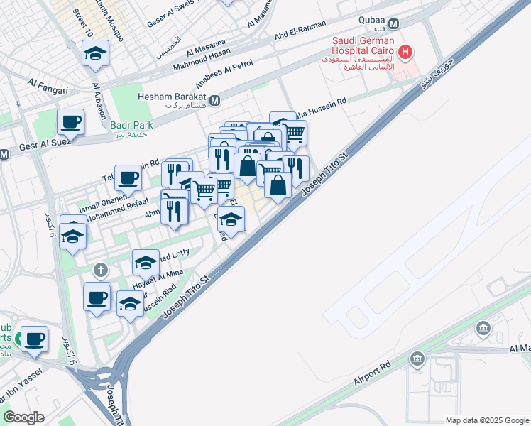 map of restaurants, bars, coffee shops, grocery stores, and more near in El Marg