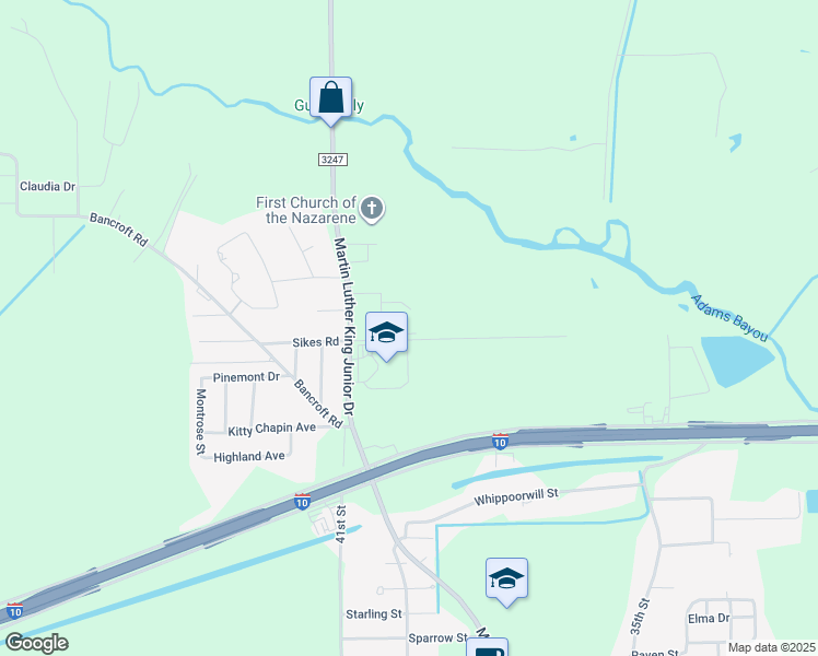 map of restaurants, bars, coffee shops, grocery stores, and more near 4030 Sikes Road in Orange