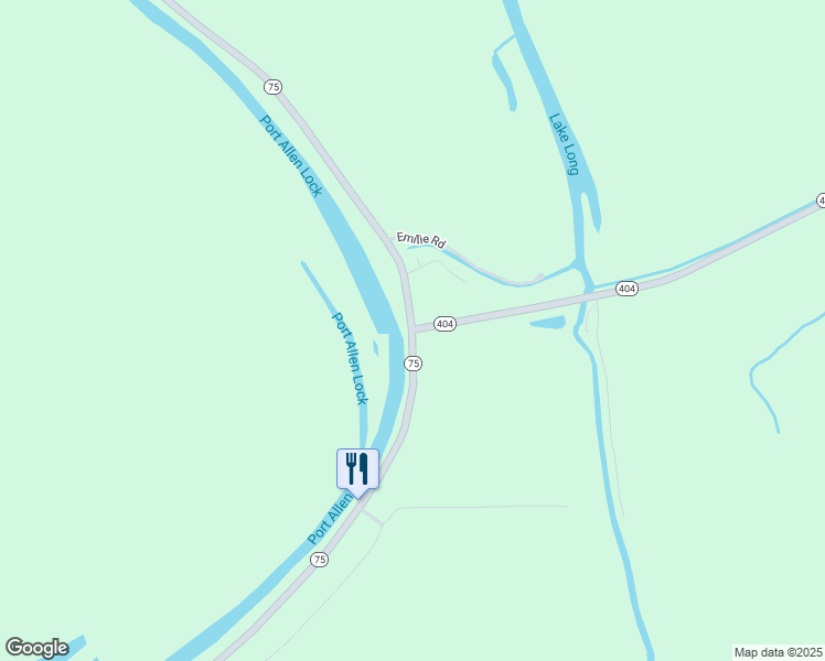 map of restaurants, bars, coffee shops, grocery stores, and more near 35601 Louisiana 75 in Plaquemine