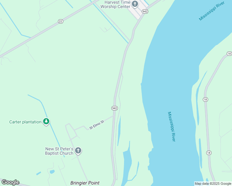 map of restaurants, bars, coffee shops, grocery stores, and more near Louisiana 942 in Darrow