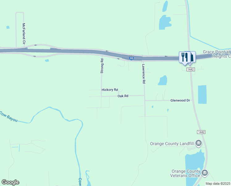 map of restaurants, bars, coffee shops, grocery stores, and more near 8678 Oak Road in Orange