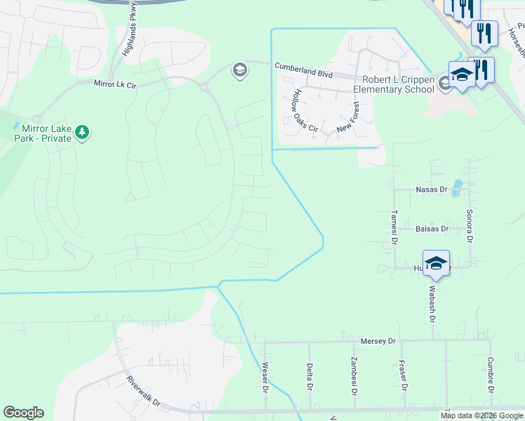 map of restaurants, bars, coffee shops, grocery stores, and more near 9531 Sierra Crest Lane in Montgomery County