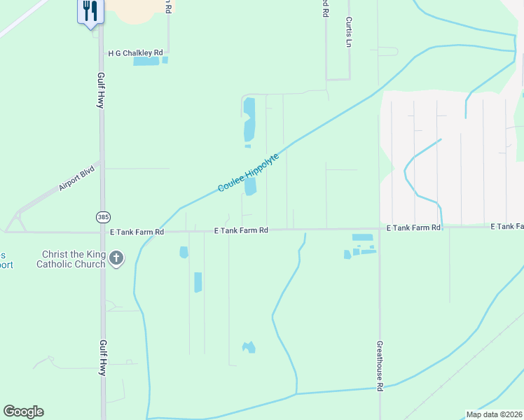 map of restaurants, bars, coffee shops, grocery stores, and more near 7602 Green Meadow Rd in Lake Charles
