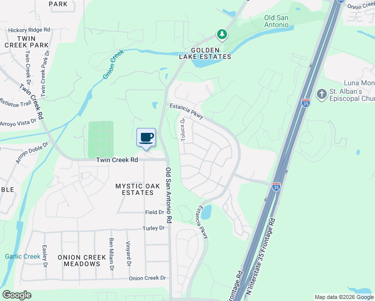 map of restaurants, bars, coffee shops, grocery stores, and more near 401 Cardenas Lane in Austin