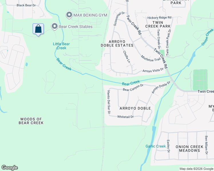 map of restaurants, bars, coffee shops, grocery stores, and more near 13000 Viento Del Sur Street in Manchaca