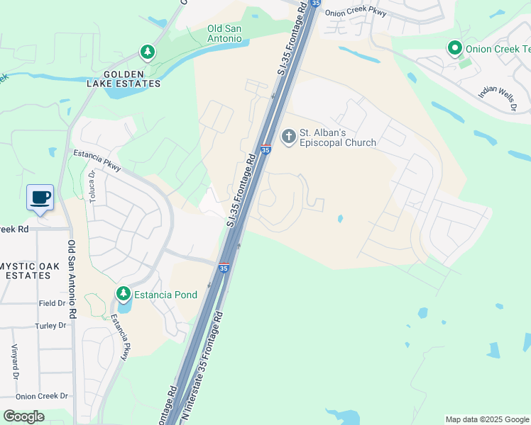 map of restaurants, bars, coffee shops, grocery stores, and more near 12001 South Interstate 35 Frontage Road in Austin