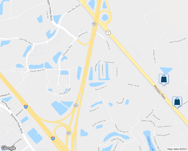 map of restaurants, bars, coffee shops, grocery stores, and more near 14166 Mahogany Avenue in Jacksonville