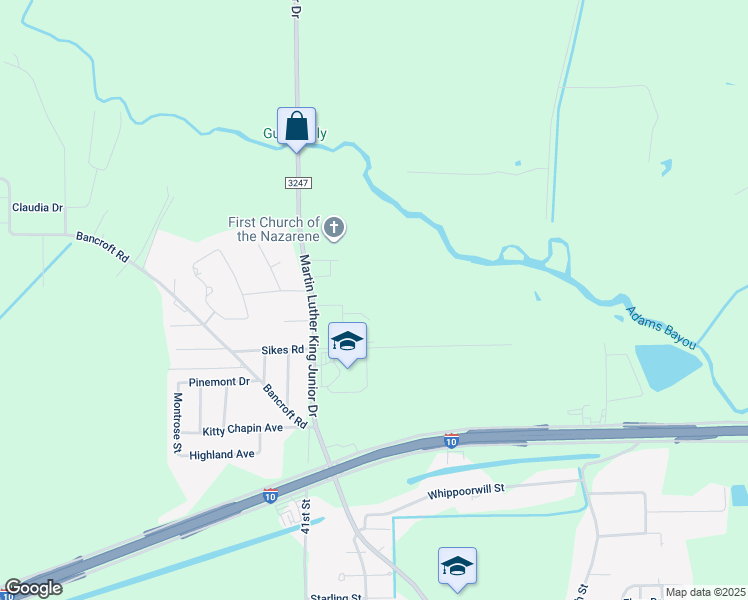 map of restaurants, bars, coffee shops, grocery stores, and more near 4030 Sikes Road in Orange