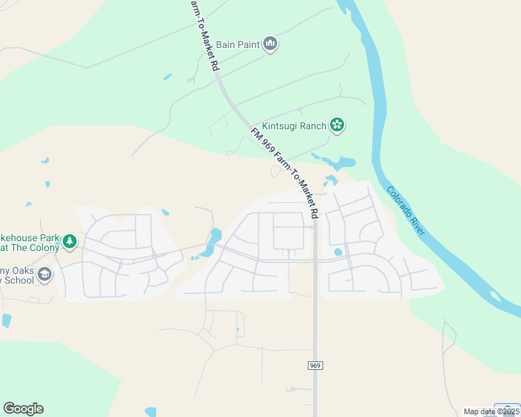 map of restaurants, bars, coffee shops, grocery stores, and more near 132 Capps Lane in Bastrop