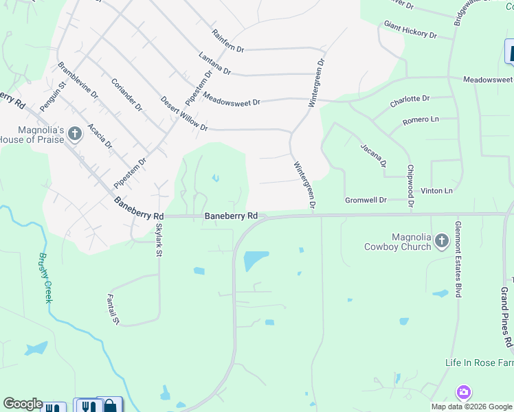 map of restaurants, bars, coffee shops, grocery stores, and more near 22315 Laurel Court in Magnolia