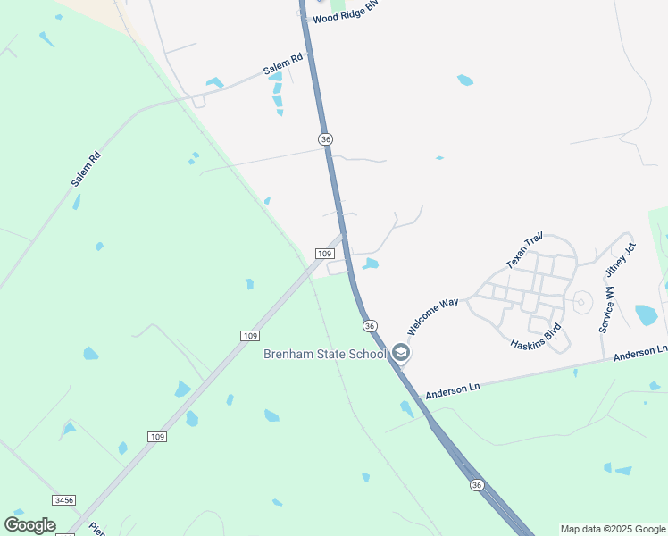 map of restaurants, bars, coffee shops, grocery stores, and more near 3700 Texas 36 in Brenham
