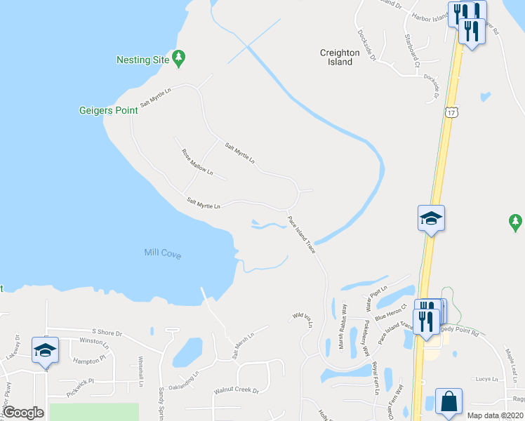map of restaurants, bars, coffee shops, grocery stores, and more near 1873 Salt Myrtle Lane in Orange Park