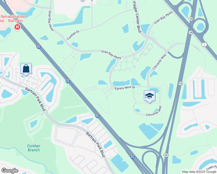 map of restaurants, bars, coffee shops, grocery stores, and more near 13788 Egrets Nest Drive in Jacksonville