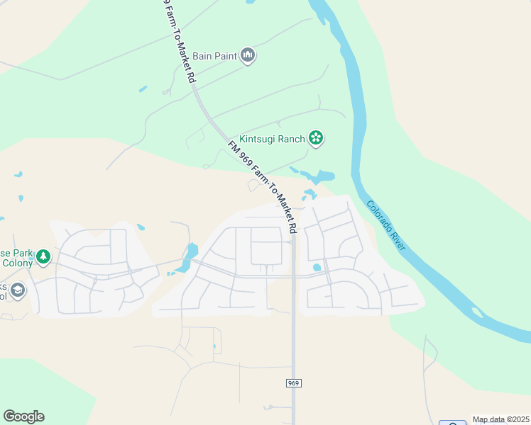 map of restaurants, bars, coffee shops, grocery stores, and more near 132 Capps Lane in Bastrop