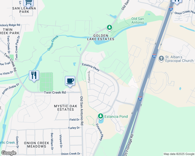 map of restaurants, bars, coffee shops, grocery stores, and more near 506 Puerta Vallarta Lane in Austin