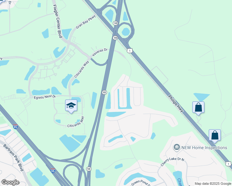 map of restaurants, bars, coffee shops, grocery stores, and more near 14135 Mahogany Avenue in Jacksonville