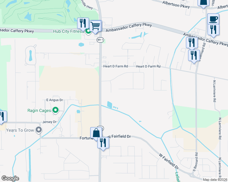 map of restaurants, bars, coffee shops, grocery stores, and more near 2116 Youngsville Highway in Youngsville