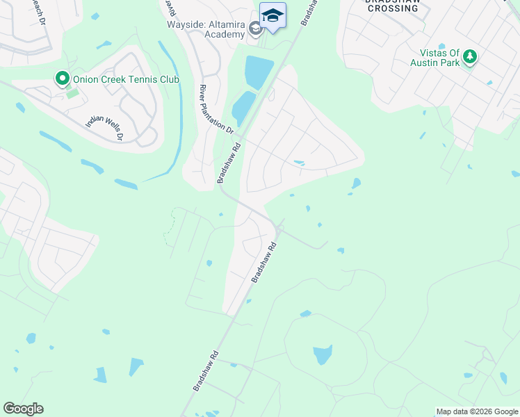map of restaurants, bars, coffee shops, grocery stores, and more near 13331 Bradshaw Road in Austin