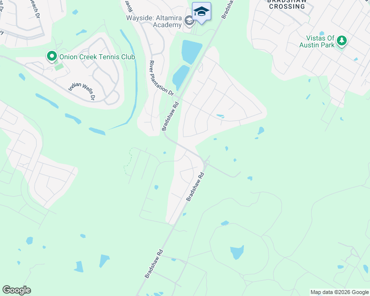 map of restaurants, bars, coffee shops, grocery stores, and more near 11609 Bradshaw Road in Austin