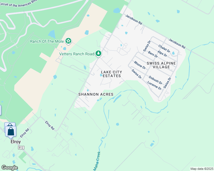 map of restaurants, bars, coffee shops, grocery stores, and more near 14307 Larkdale Lane in Travis County