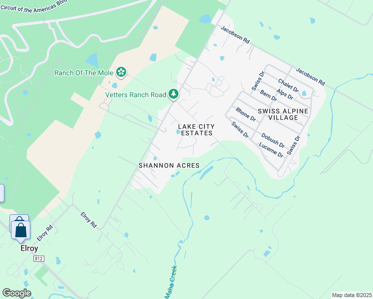 map of restaurants, bars, coffee shops, grocery stores, and more near 14307 Larkdale Lane in Del Valle