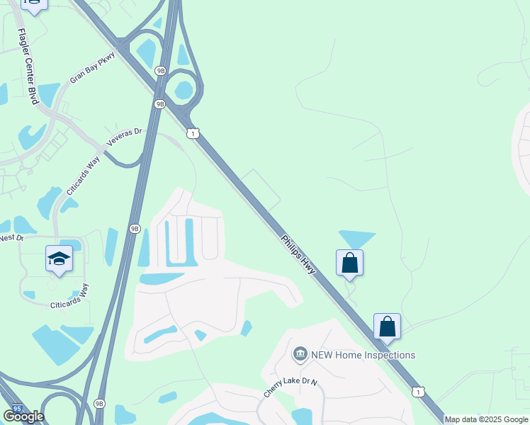 map of restaurants, bars, coffee shops, grocery stores, and more near 13529 Philips Highway in Jacksonville