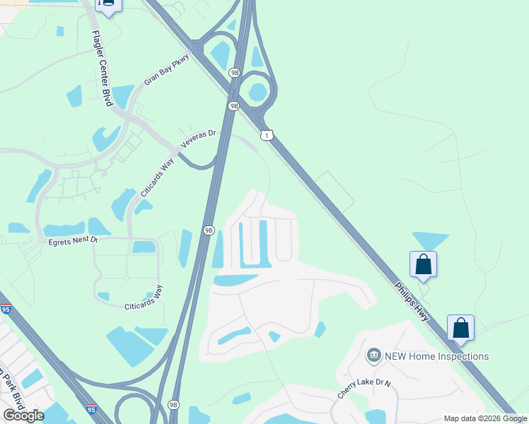map of restaurants, bars, coffee shops, grocery stores, and more near 14001 Veveras Drive in Jacksonville