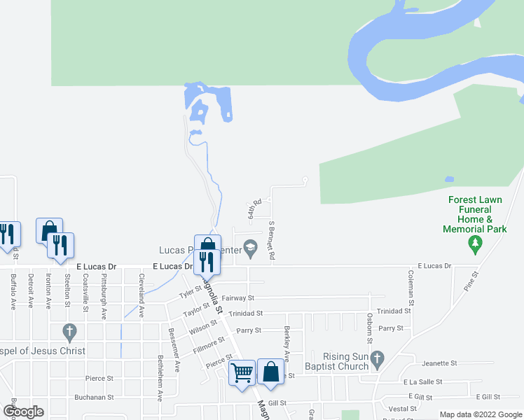 map of restaurants, bars, coffee shops, grocery stores, and more near 1650 East Lucas Drive in Beaumont