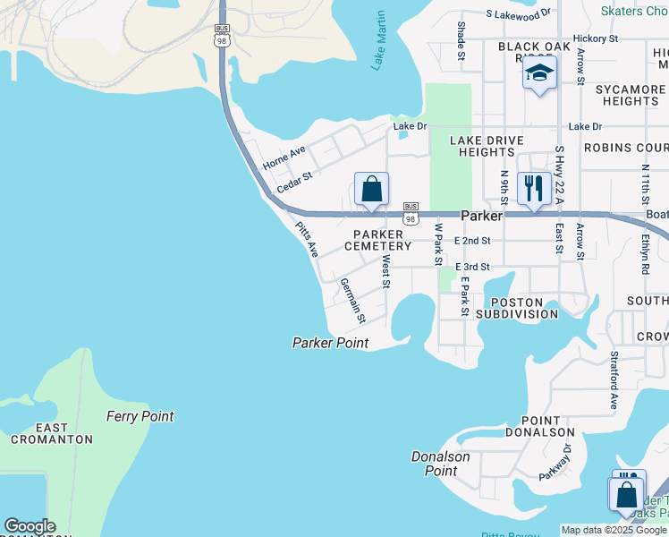 map of restaurants, bars, coffee shops, grocery stores, and more near 1019 Pitts Avenue in Panama City