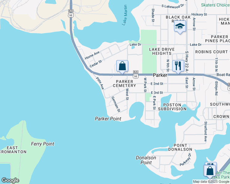 map of restaurants, bars, coffee shops, grocery stores, and more near 1029 Pitts Avenue in Panama City