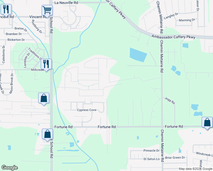 map of restaurants, bars, coffee shops, grocery stores, and more near 199 Vendeur Road in Youngsville