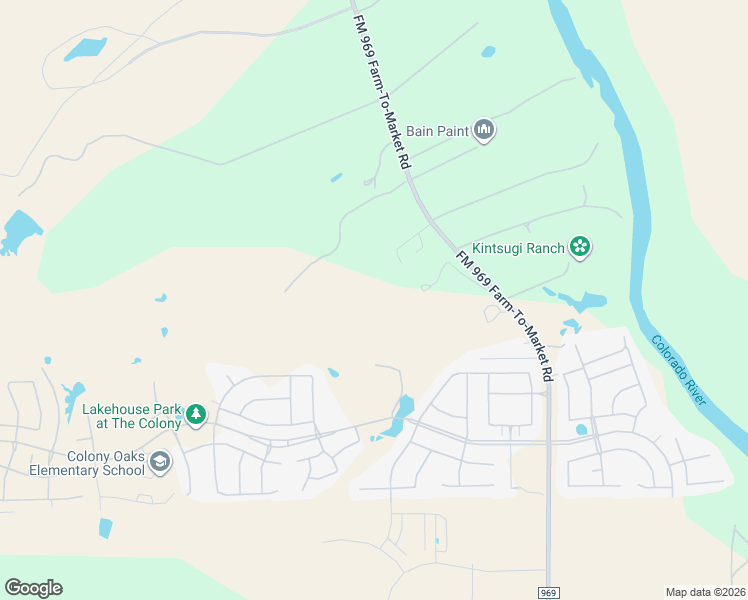 map of restaurants, bars, coffee shops, grocery stores, and more near 120 Grand Canyon Drive in Bastrop