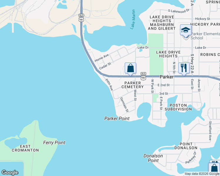 map of restaurants, bars, coffee shops, grocery stores, and more near 934 Pitts Avenue in Panama City
